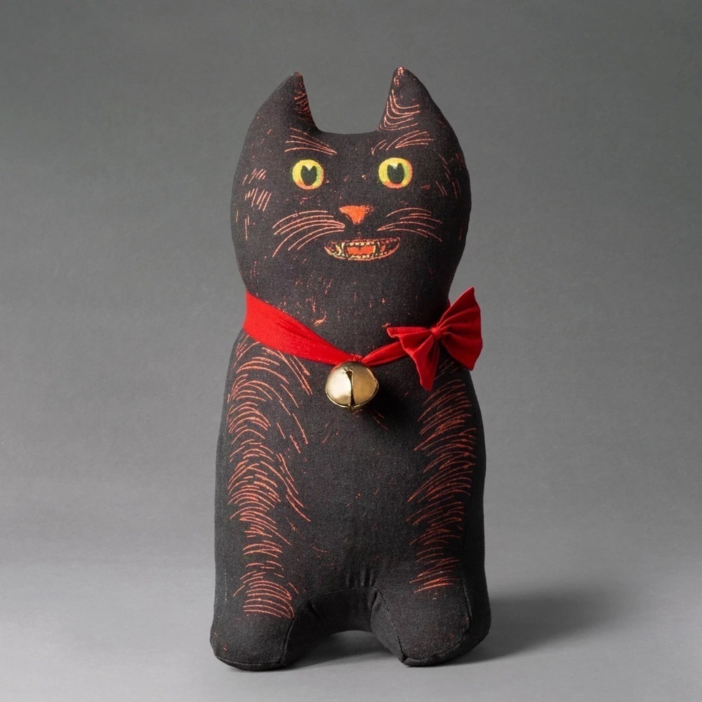 JOHN DERIAN | Target Threshold Collection Black Cat Pillow Brass Bell SOLD OUT